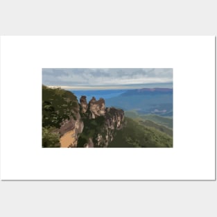 3 Sisters in the Blue Mountains Digital Painting Posters and Art